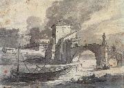 Jan Davidz de Heem View of the Tiber and Castel St Angelo oil